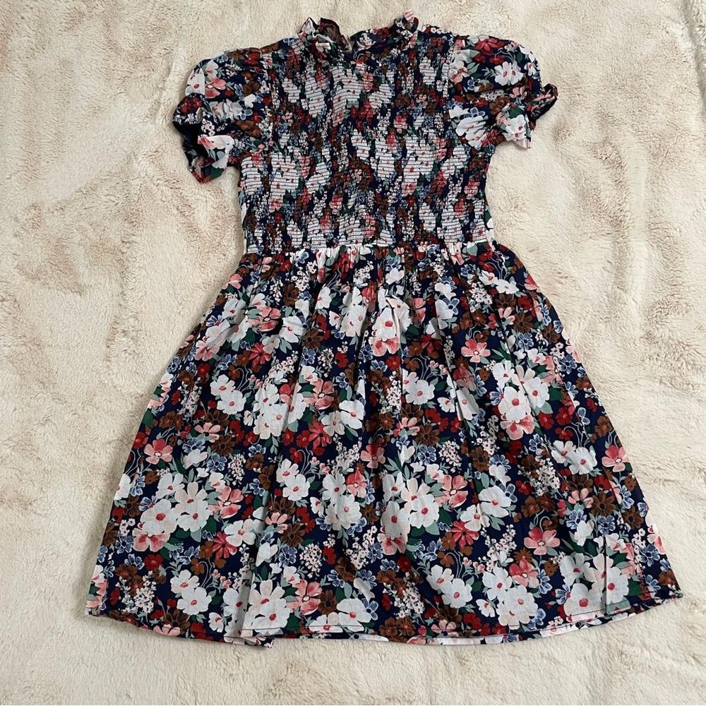 Janie and Jack smocked top Floral Kids navy Dress - Multicolor floral